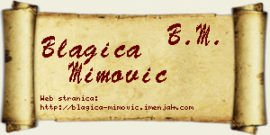 Blagica Mimović vizit kartica
